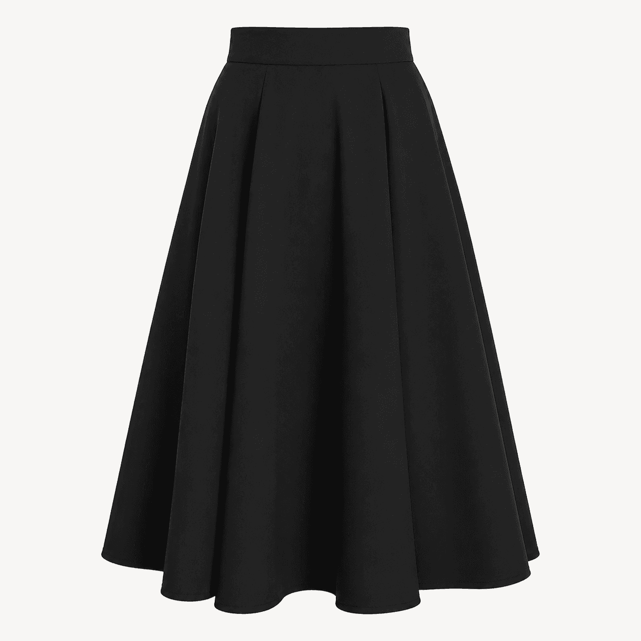 Pleated Satin Midi Skirt